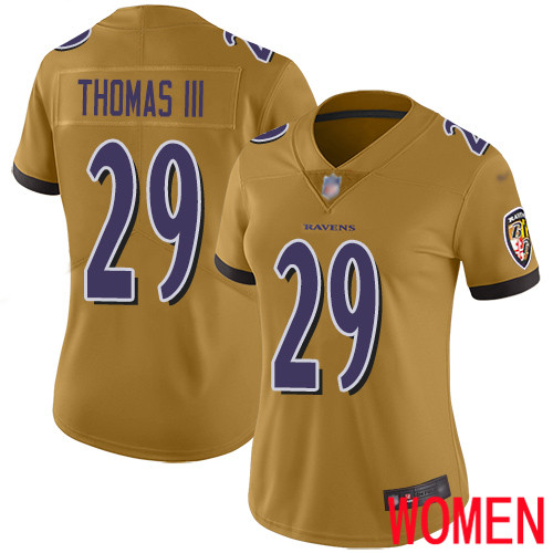 Baltimore Ravens Limited Gold Women Earl Thomas III Jersey NFL Football #29 Inverted Legend->youth nfl jersey->Youth Jersey